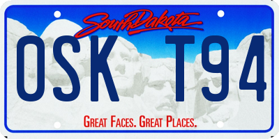 SD license plate 0SKT94