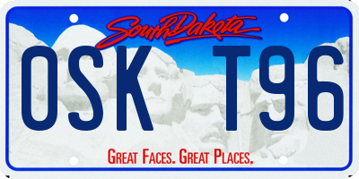 SD license plate 0SKT96