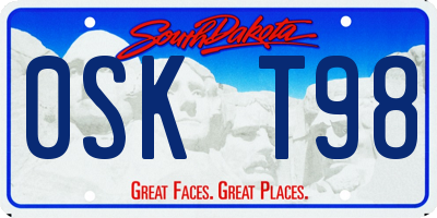 SD license plate 0SKT98