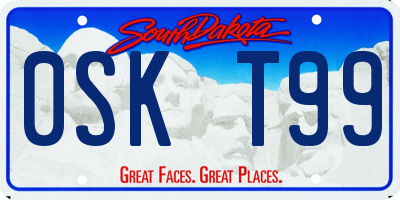 SD license plate 0SKT99