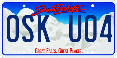 SD license plate 0SKU04