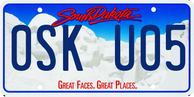 SD license plate 0SKU05