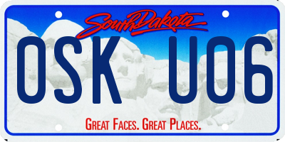 SD license plate 0SKU06
