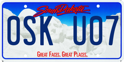 SD license plate 0SKU07