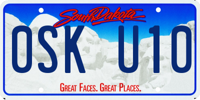 SD license plate 0SKU10