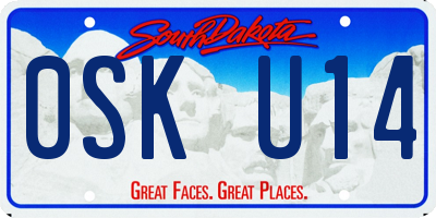 SD license plate 0SKU14