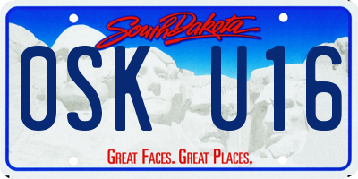 SD license plate 0SKU16