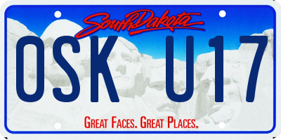 SD license plate 0SKU17