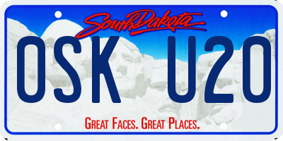 SD license plate 0SKU20