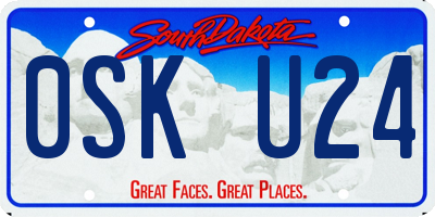 SD license plate 0SKU24