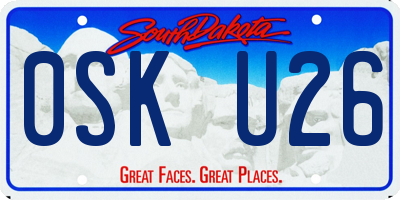 SD license plate 0SKU26