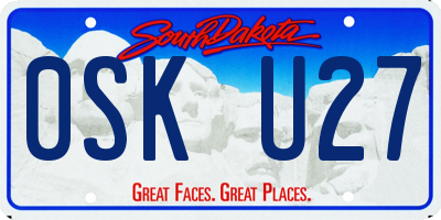 SD license plate 0SKU27