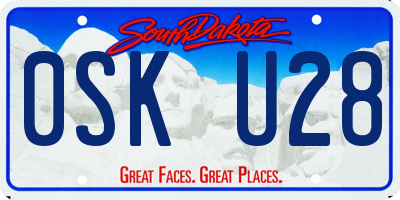 SD license plate 0SKU28
