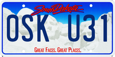 SD license plate 0SKU31