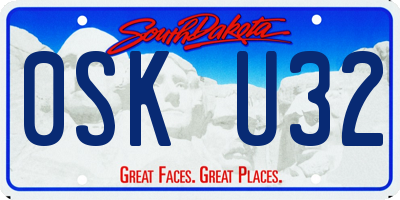 SD license plate 0SKU32
