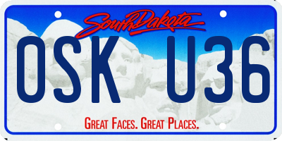SD license plate 0SKU36
