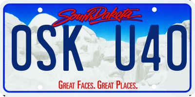 SD license plate 0SKU40