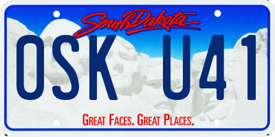 SD license plate 0SKU41