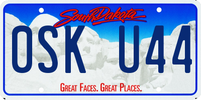 SD license plate 0SKU44