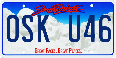 SD license plate 0SKU46