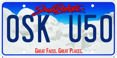 SD license plate 0SKU50