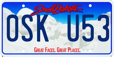 SD license plate 0SKU53