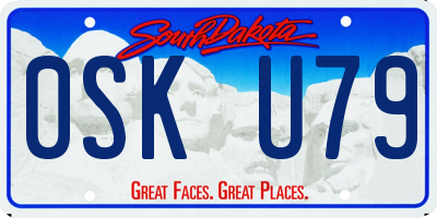 SD license plate 0SKU79