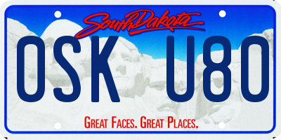 SD license plate 0SKU80