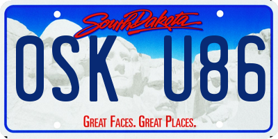 SD license plate 0SKU86