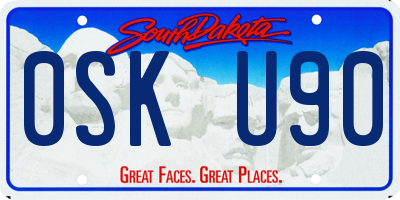 SD license plate 0SKU90