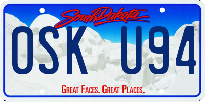 SD license plate 0SKU94