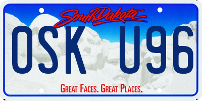 SD license plate 0SKU96