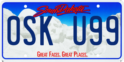 SD license plate 0SKU99