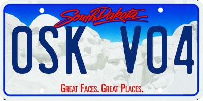 SD license plate 0SKV04