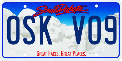 SD license plate 0SKV09
