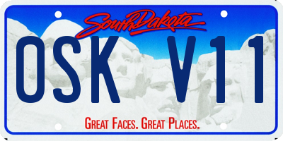 SD license plate 0SKV11