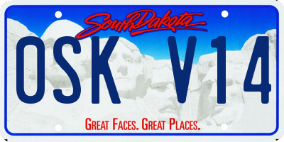 SD license plate 0SKV14