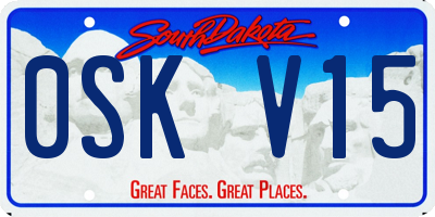 SD license plate 0SKV15
