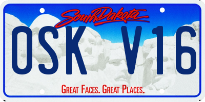 SD license plate 0SKV16