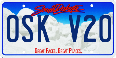 SD license plate 0SKV20