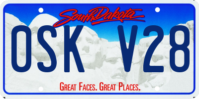 SD license plate 0SKV28