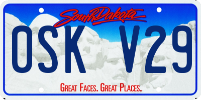 SD license plate 0SKV29