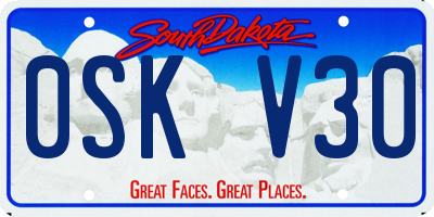 SD license plate 0SKV30