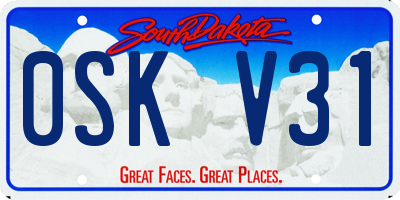 SD license plate 0SKV31