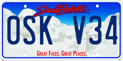 SD license plate 0SKV34