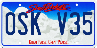 SD license plate 0SKV35