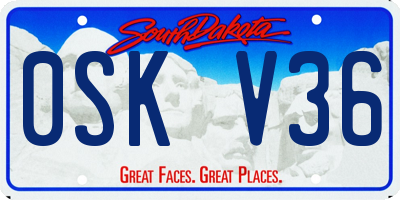 SD license plate 0SKV36