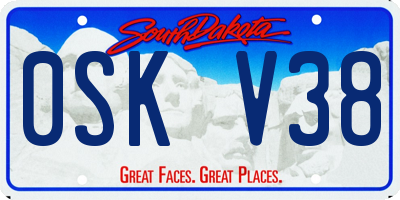 SD license plate 0SKV38
