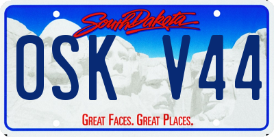 SD license plate 0SKV44