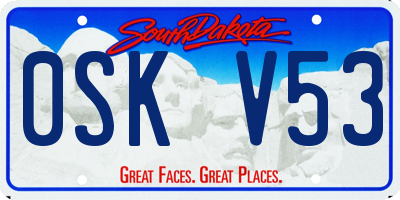 SD license plate 0SKV53